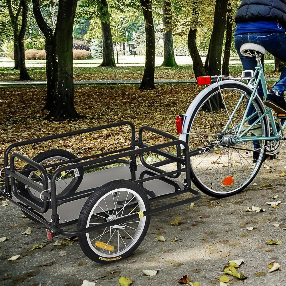 Bike Cargo Trailer Foldable Heavy Duty Universal Hitch Bicycle Wagon