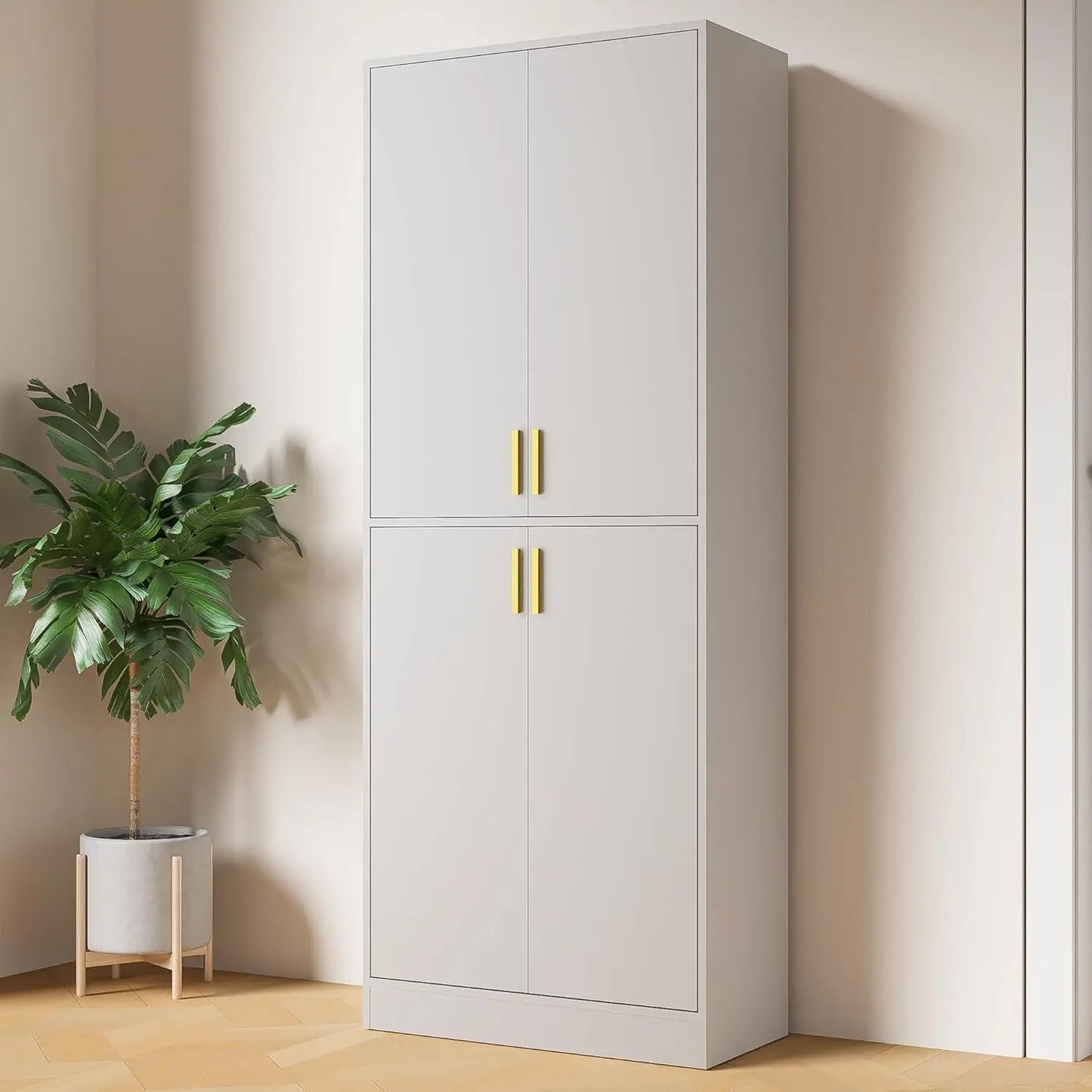 Kitchen Pantry Cabinet 71 Inch Tall Wood Storage Cabinet Freestanding Hutch