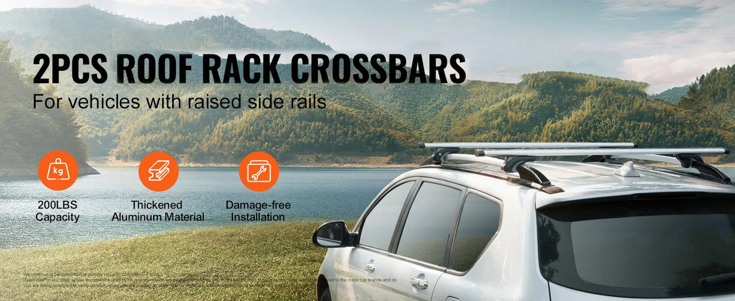 Adjustable Aluminum Roof Rack CrossBars Carrier for SUVs Sedans
