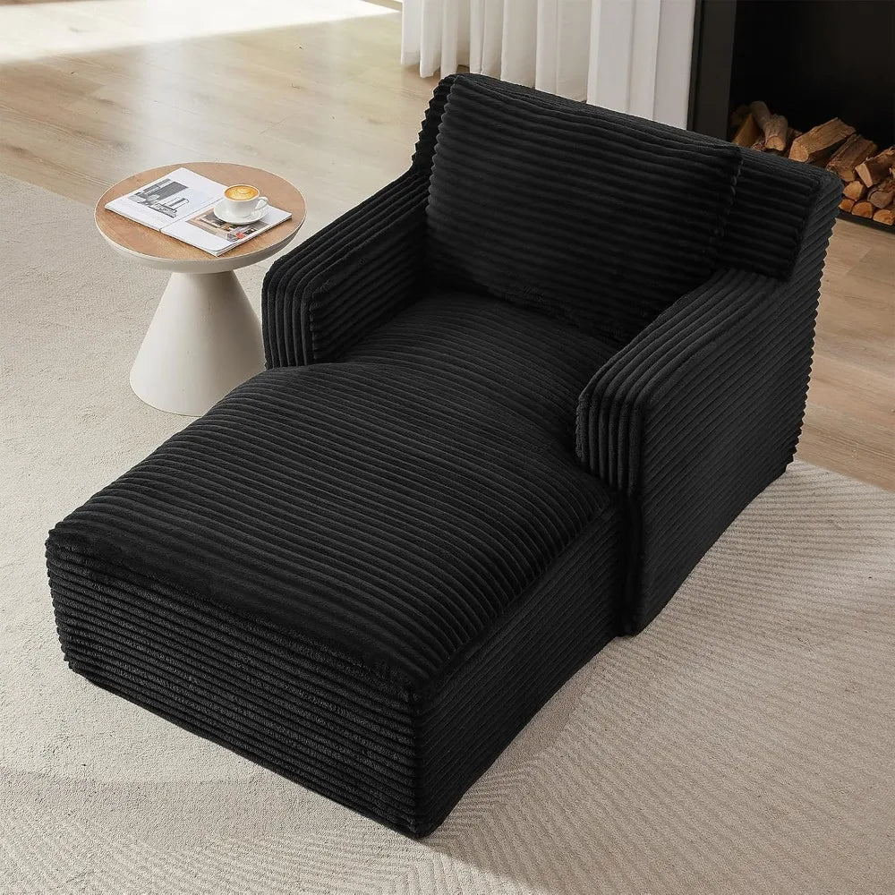 Oversized Chaise Lounge Chair Comfy Corduroy Cloud Couch with Pillows