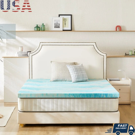 Ljustra 3 Inch Memory Foam Mattress Topper Cooling Gel Infused Pressure Relief