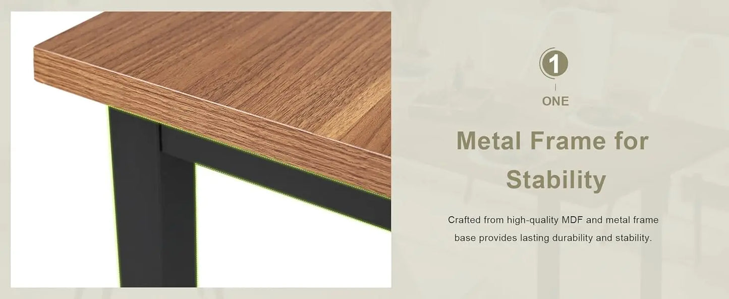 63 Inch Extendable Dining Table Modern Farmhouse for Dining Room Kitchen