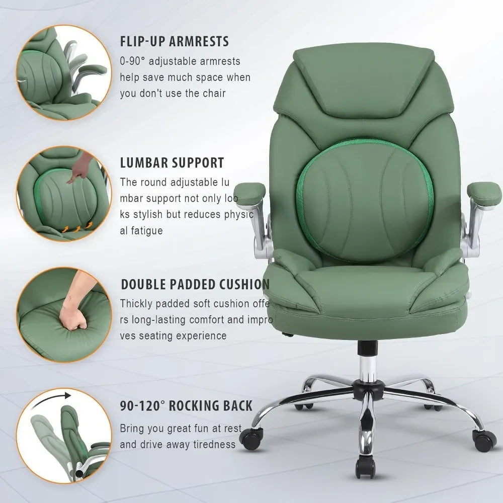 Executive Cross Legged Office Chair with Lumbar Support and Rocking Motion