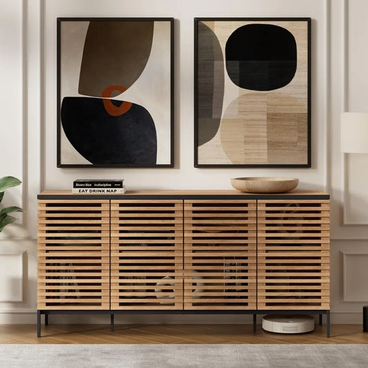 Buffet Cabinet Sideboard Storage Console 63.4" Modern Accent Furniture