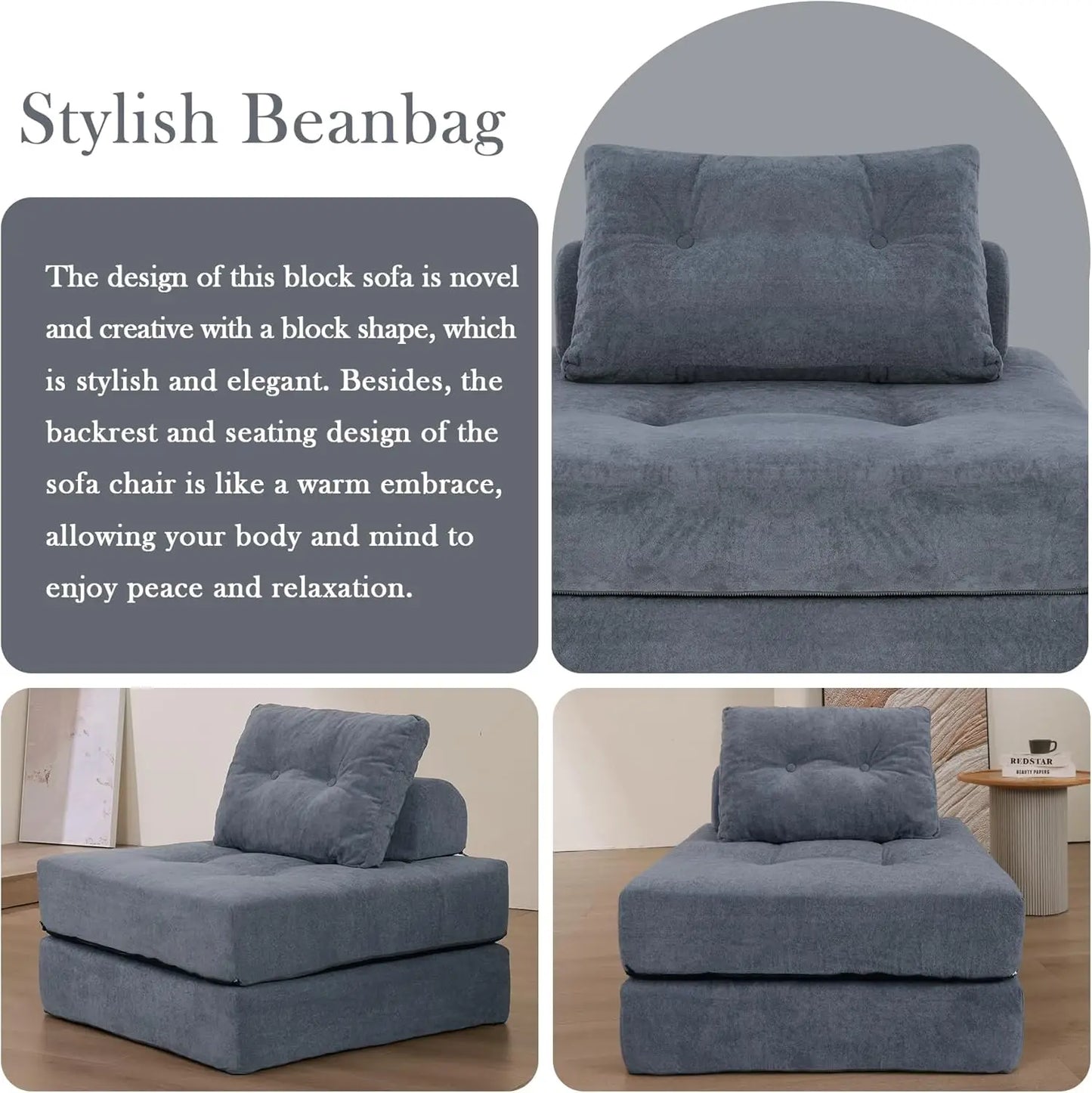 Ljustra Convertible Sofa Bed with Pillow Sleeper Chair Living Room Bedroom