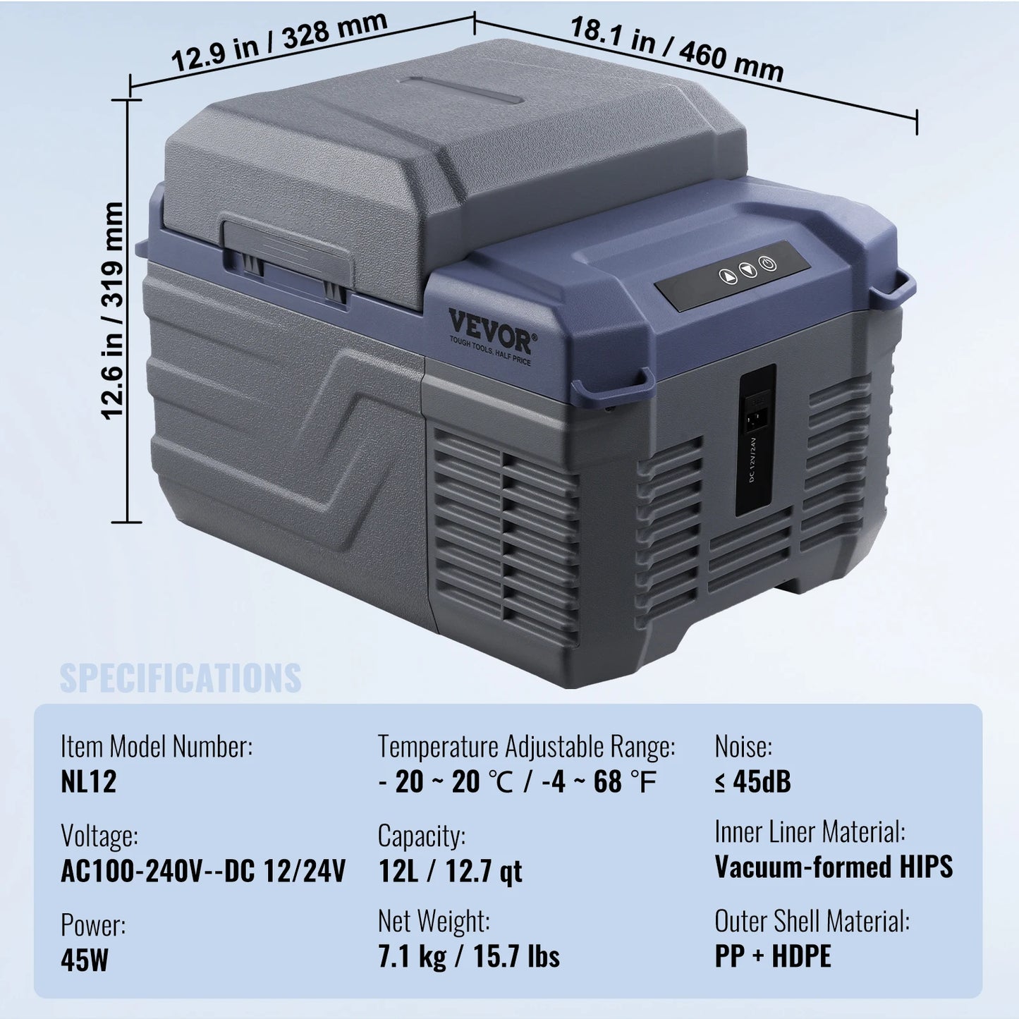 Portable Car Refrigerator 8L to 75L Bluetooth Adjustable Temp for Camping