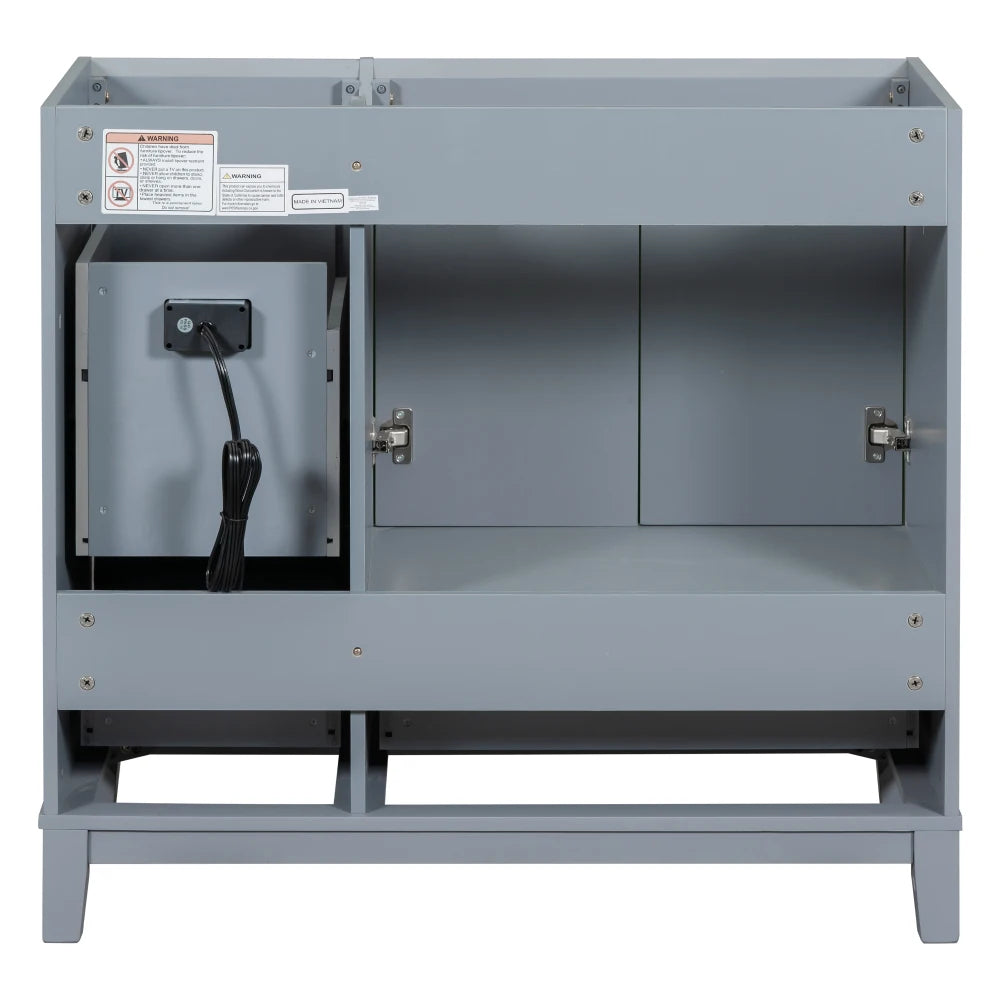 36 Inch Modern Bathroom Vanity with USB Charging and Ample Storage