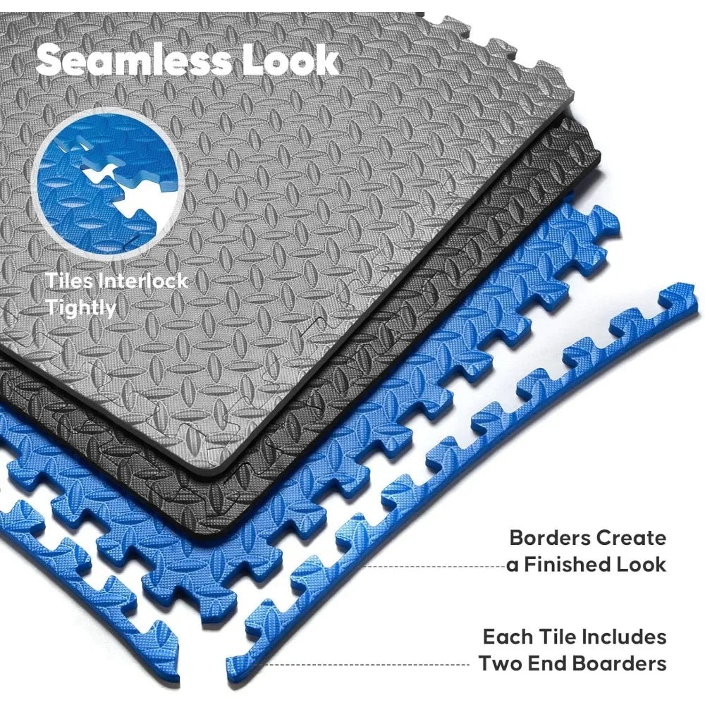 24x24 Interlocking Foam Exercise Mat Home Gym Puzzle Tiles Set of 16