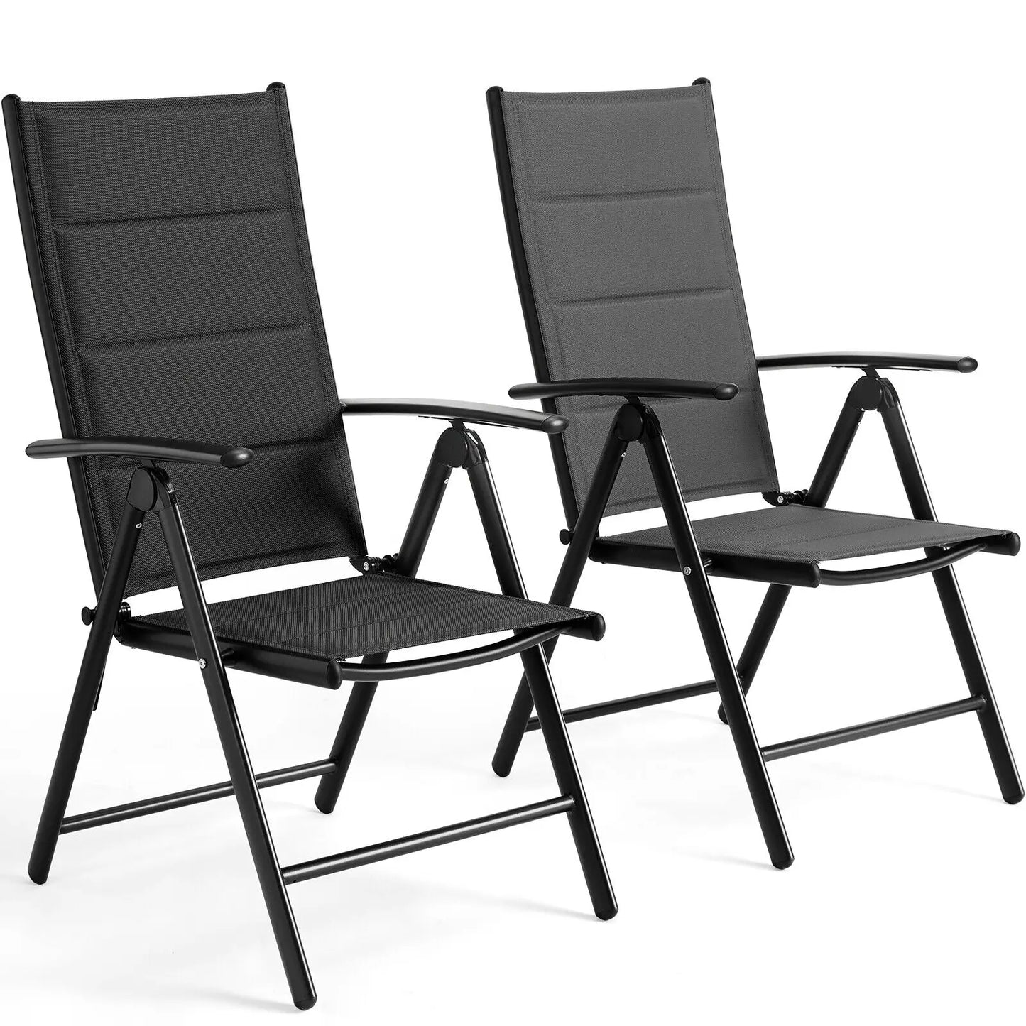 Foldable Garden Chair with Adjustable Backrest and Armrests Outdoor