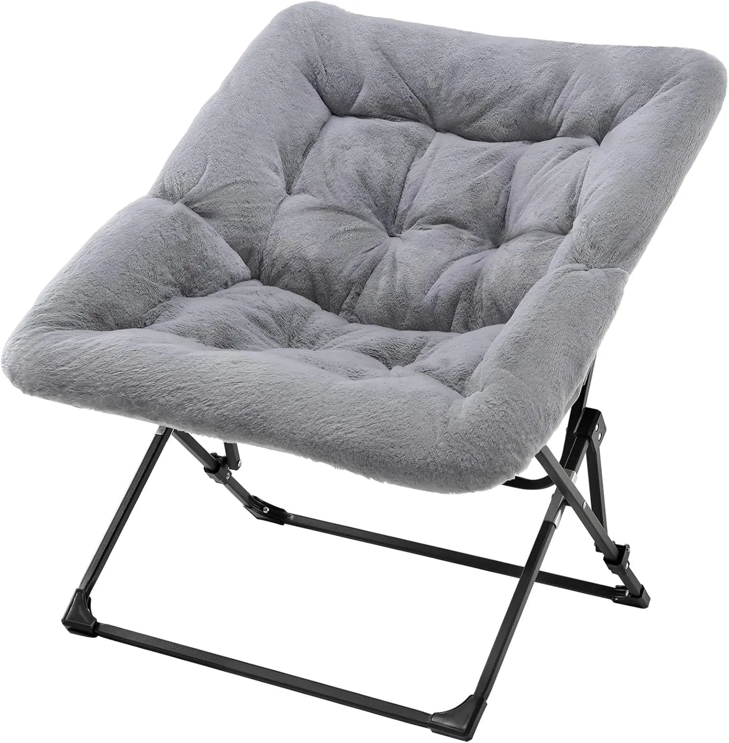 Comfy Faux Fur Folding Lounge Chair for Bedroom Living Room Dorms