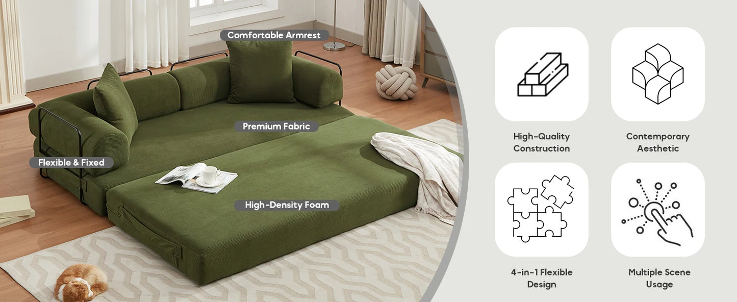 Ljustra Convertible Sleeper Sofa Bed Folding Couch Lounge Bed