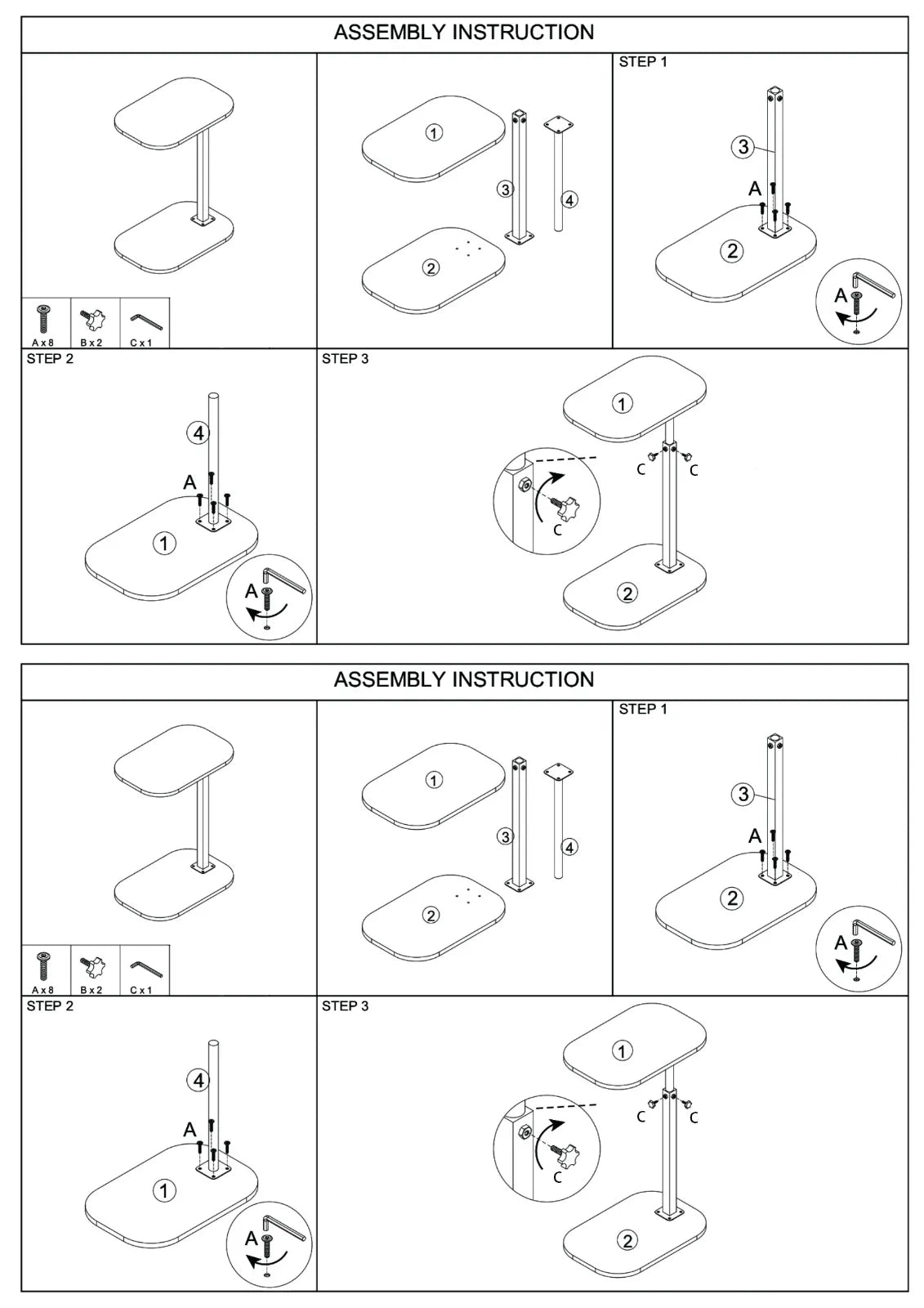 Ljustra C-Shaped Sofa Side Table Mobile Storage Small Corner Table