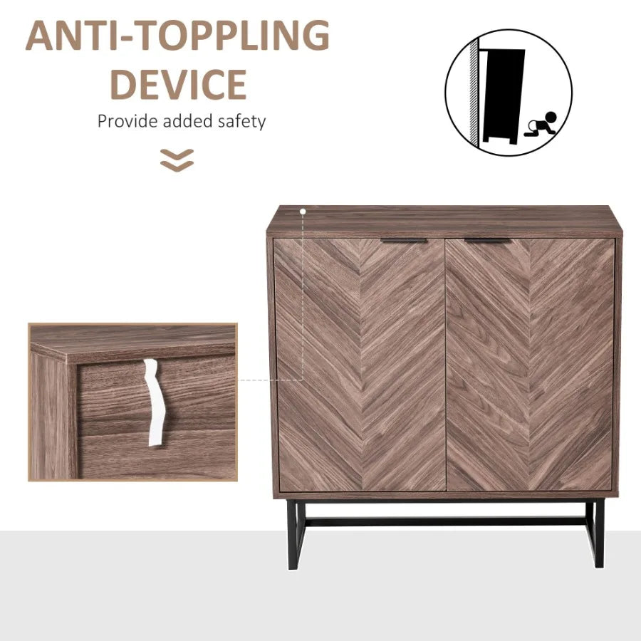 Ljustra Free Standing Storage Cabinet 2 Door Adjustable Shelf Sideboard