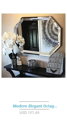 Rustic Distressed White Wooden Wall Mirror Farmhouse Decor 43.3"x17.7"