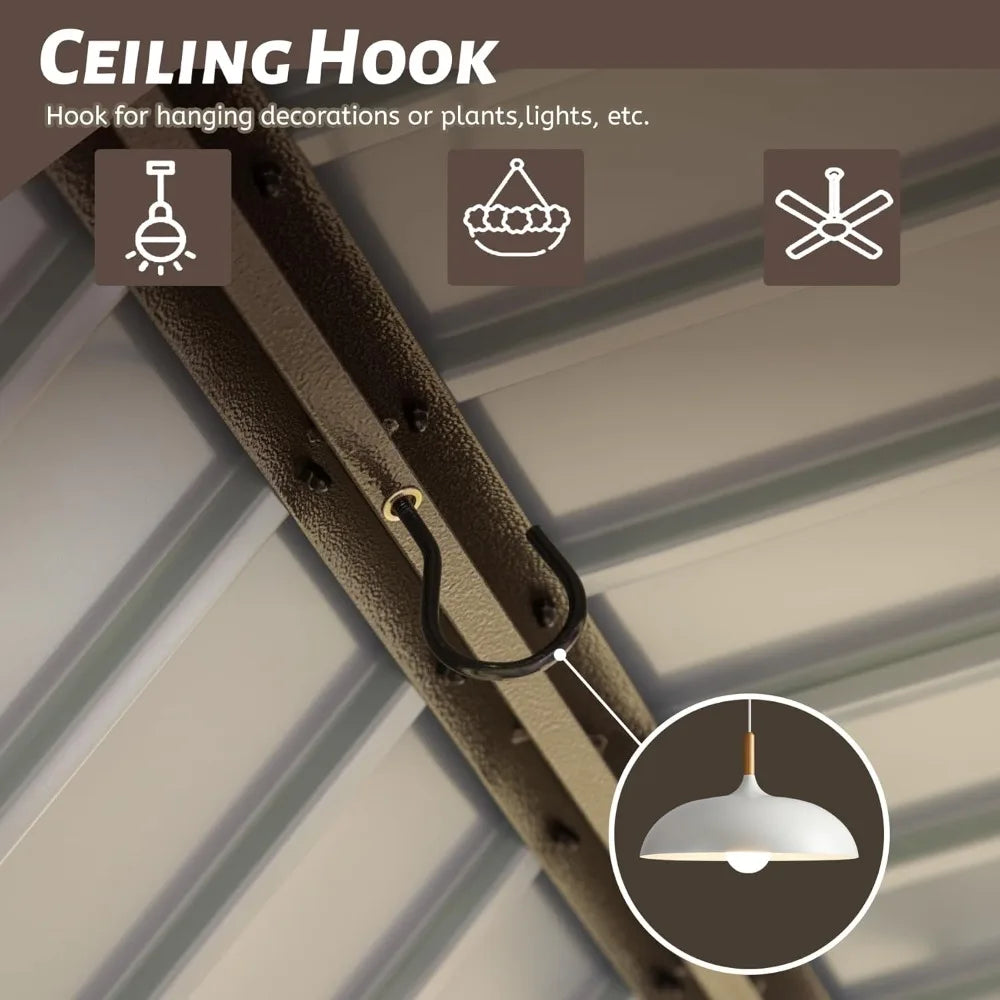 Domi 8x5FT Hardtop Grill Gazebo Outdoor BBQ Canopy Shelter