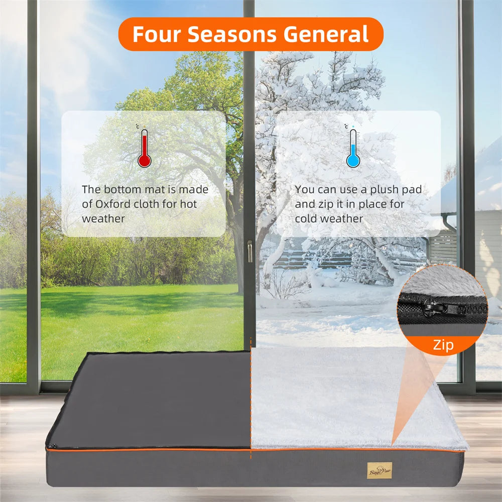 Premium Orthopedic Memory Foam Dog Bed Waterproof Washable Jumbo Mattress