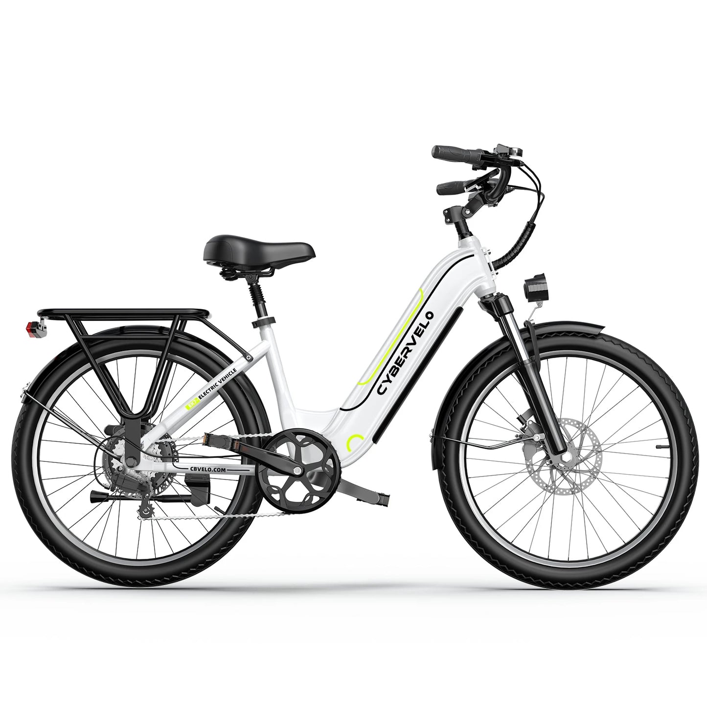 Ljustra 26 Inch Electric Bike 1000W Peak 80 Miles Removable Battery
