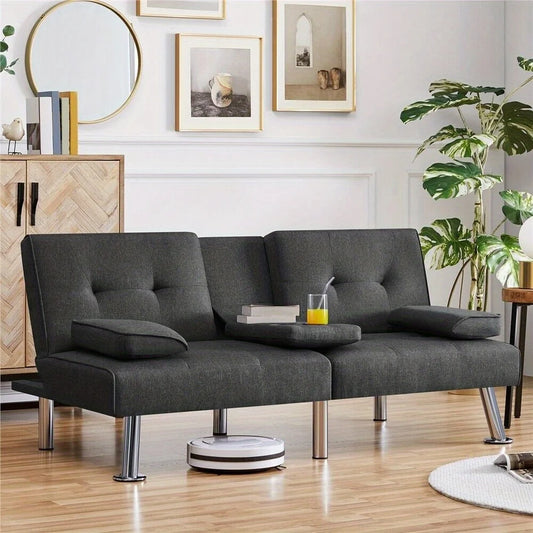 Ljustra Modern Fabric Convertible Futon Sofa Bed for Small Spaces