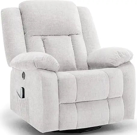 360° Swivel Rocker Recliner Chair with Massage and Heating Function