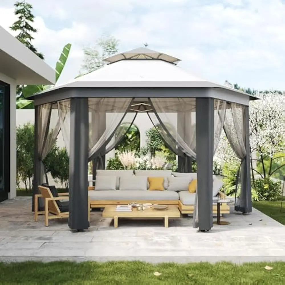 13x13 Pop Up Gazebo Heavy Duty Adjustable Height Instant Canopy Tent