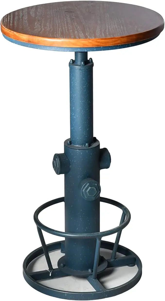 Retro 3 Piece Pub Bar Set Adjustable Table and Stools for Home Bar