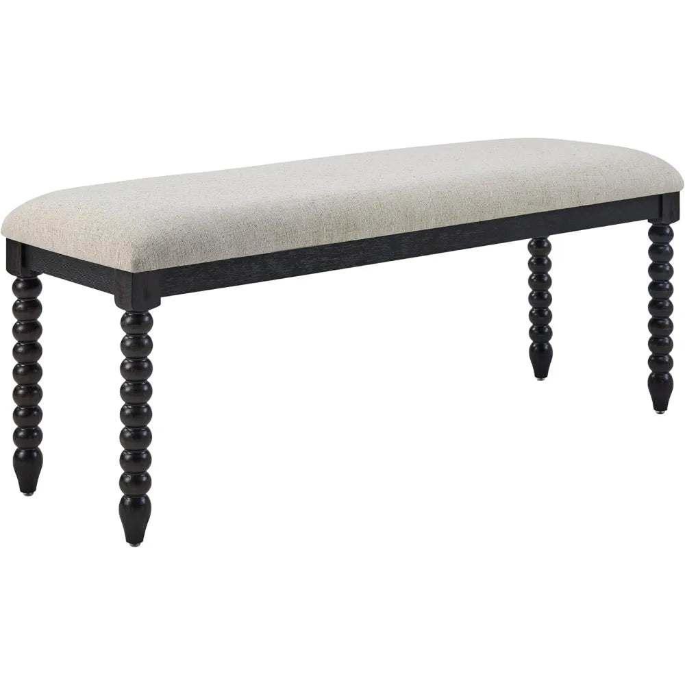Upholstered Bench for Bedroom Entryway Vintage Wood Legs Ottoman