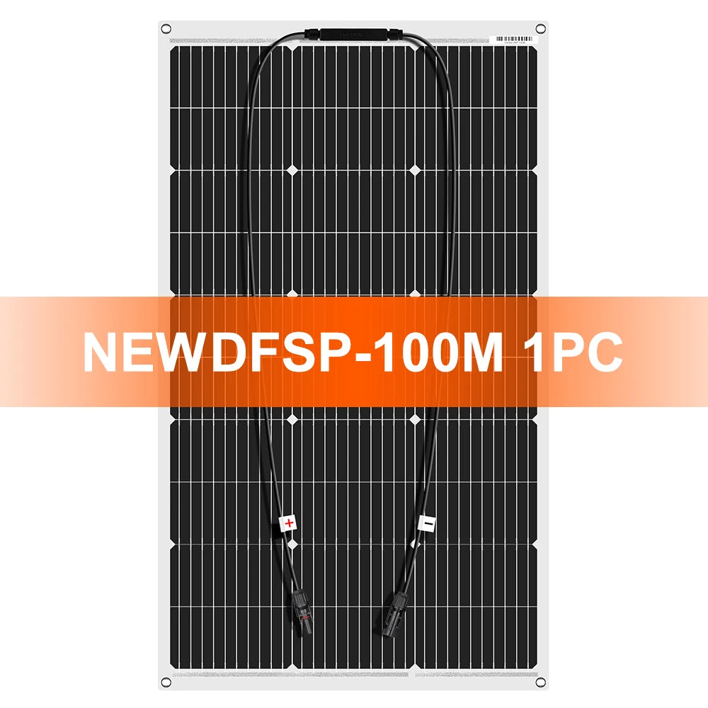 Ljustra 18V 100W Flexible Solar Panel Waterproof Monocrystalline Camping RV