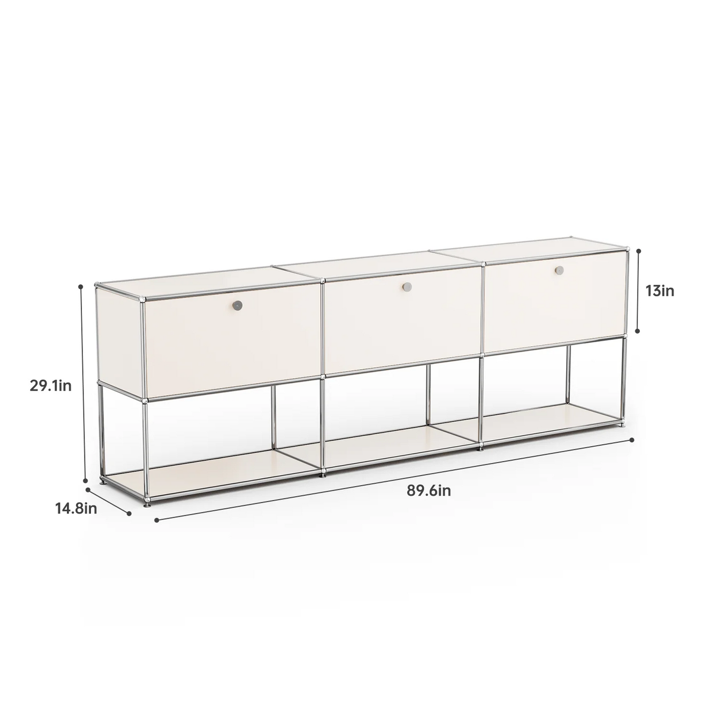 Modern TV Stand Storage Cabinet Metal Frame Living Room Office Furniture