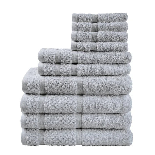 10 Piece Soft Cotton Towel Set Quick Dry Absorbent Durable Bathroom