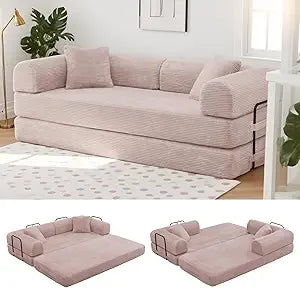 Ljustra Convertible Sofa Bed King Size Corduroy Sleeper Couch No Assembly