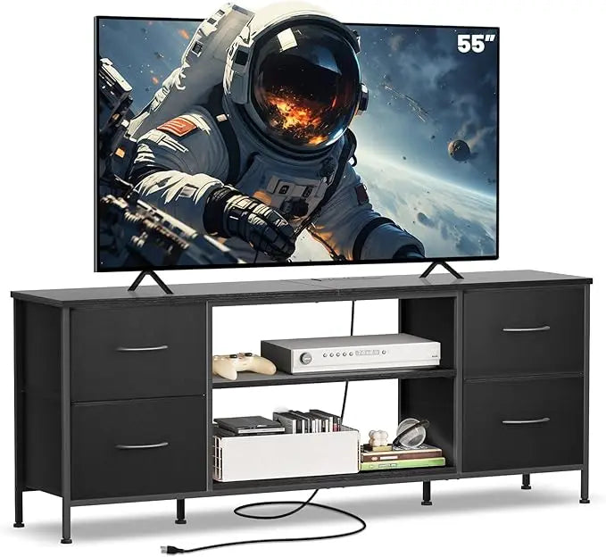 Ljustra TV Stand for Bedroom Entertainment Center Dresser with 4 Drawers