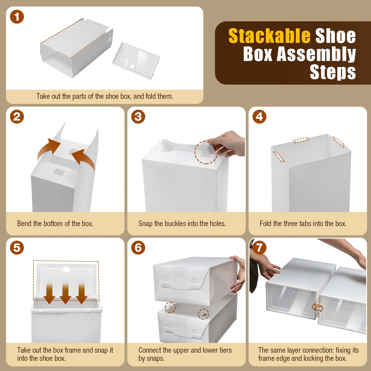 24 Pcs Stackable Transparent Shoe Box Dustproof Storage Organizer