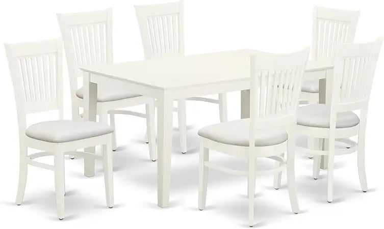 Ljustra 7 Piece Dining Table Set Rectangular Wooden Table 6 Chairs