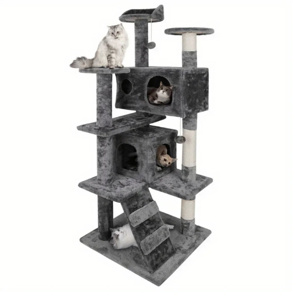 55 Inch Cat Tree Tower Activity Center Cat Furniture Play House