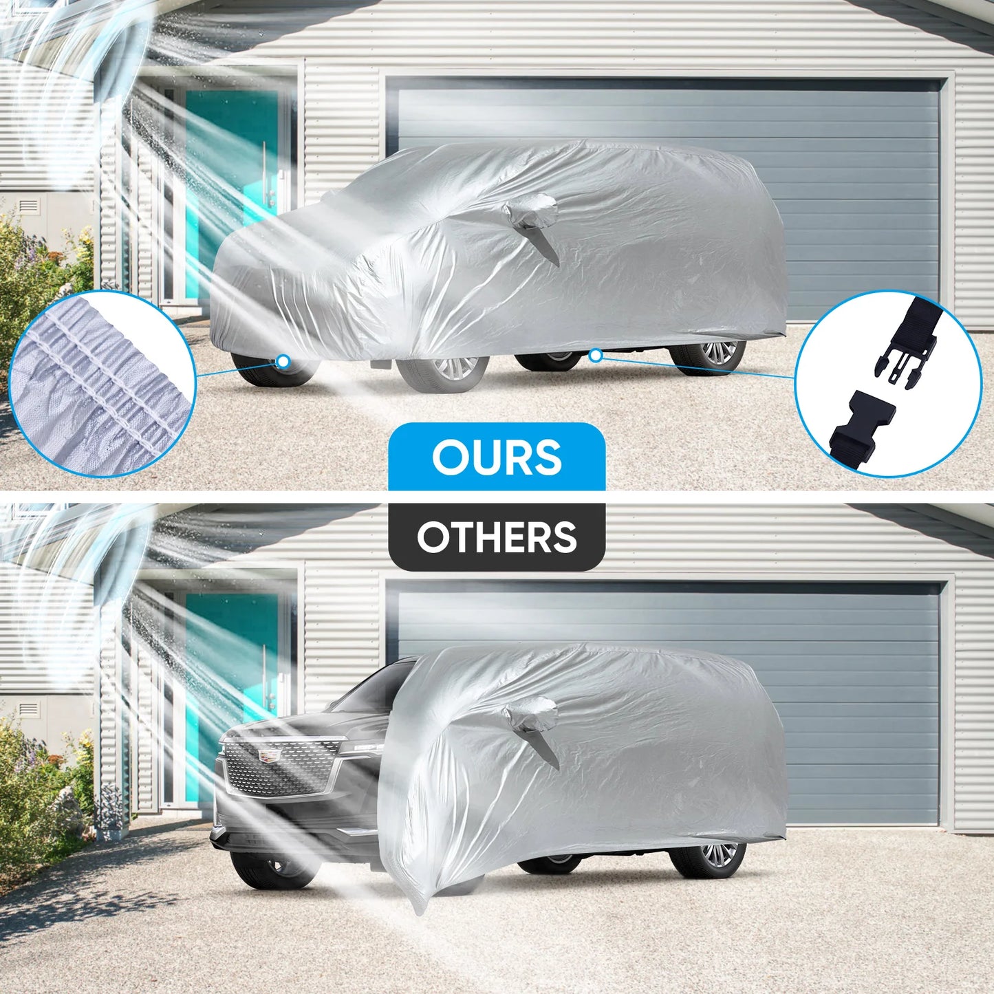 Universal SUV Sedan Full Car Cover Waterproof UV Snow Dust Protection