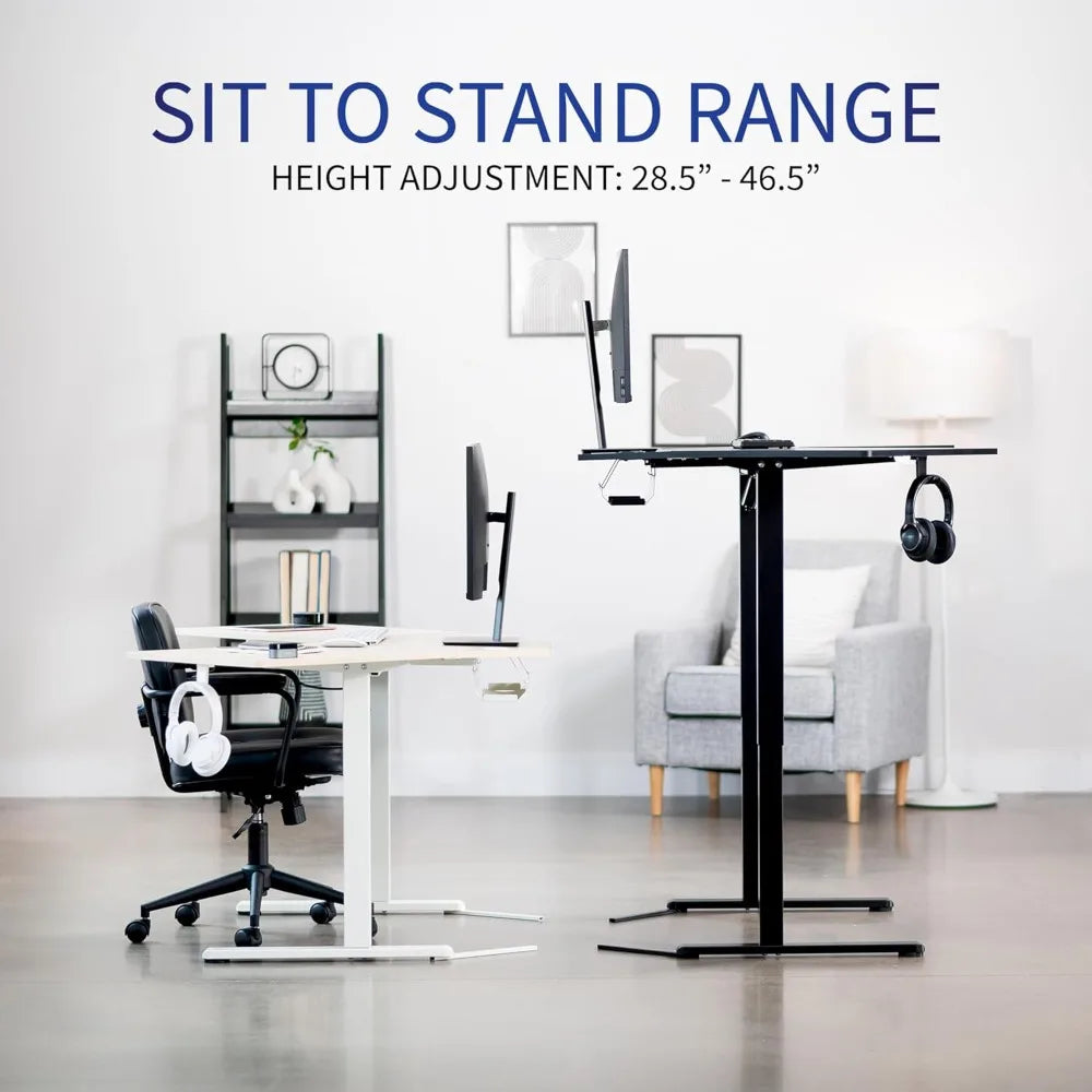 Electric L-Shaped Standing Desk with Memory Height Adjustment 47in