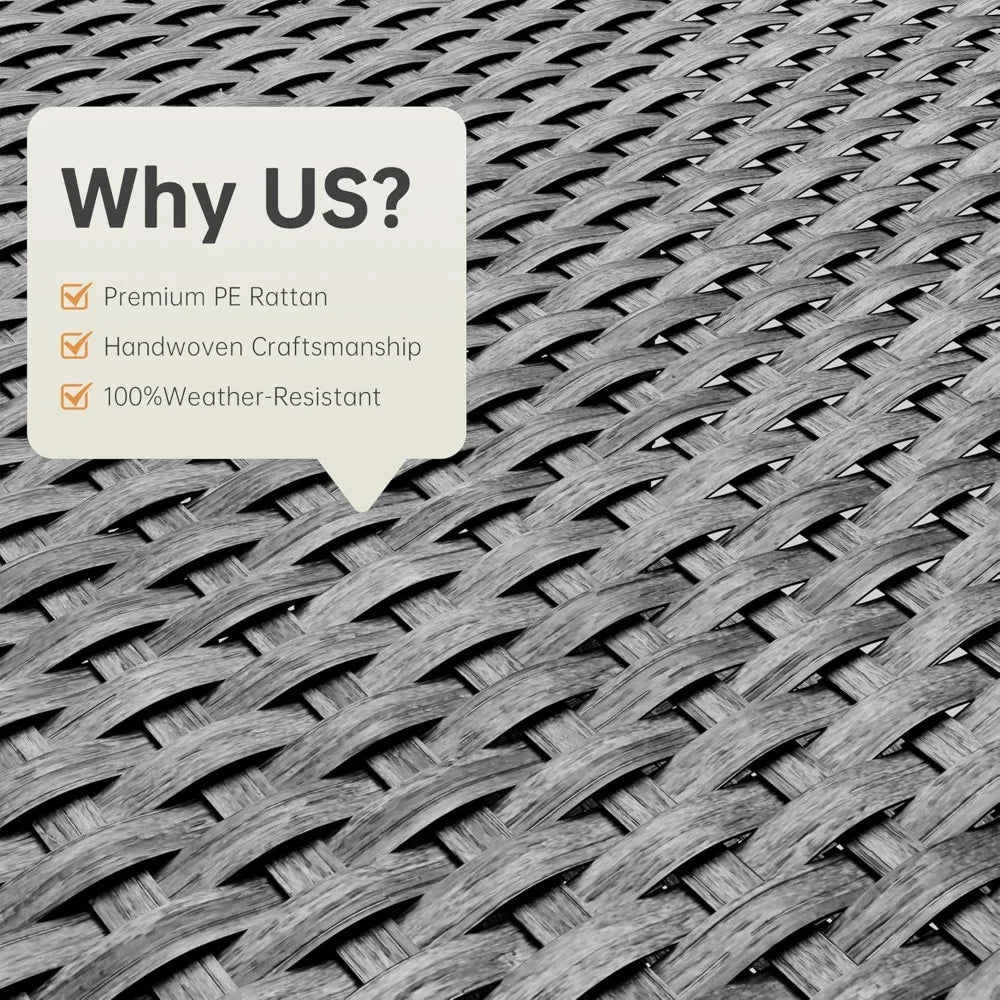 Ljustra 5 Piece Balcony Furniture Set Outdoor Lounge Chairs Ottoman Table