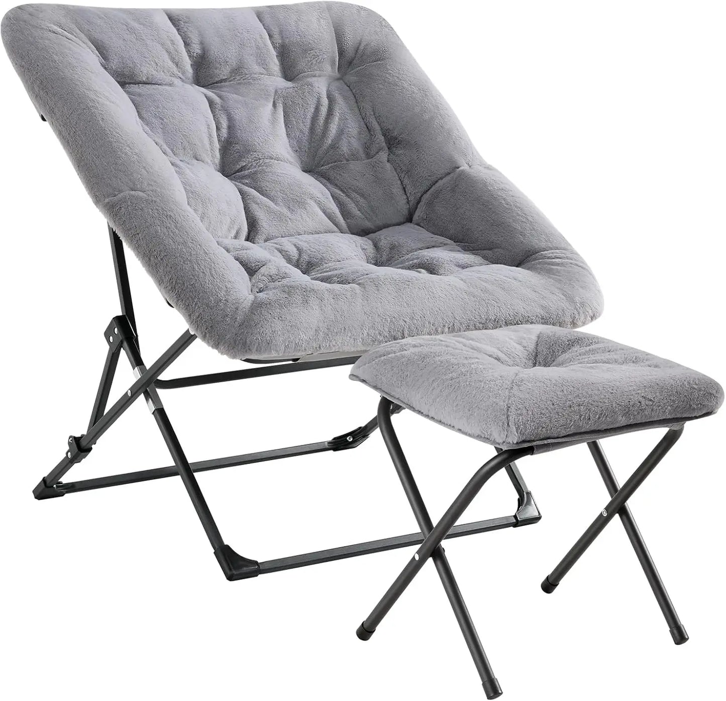 Comfy Faux Fur Folding Lounge Chair for Bedroom Living Room Dorms