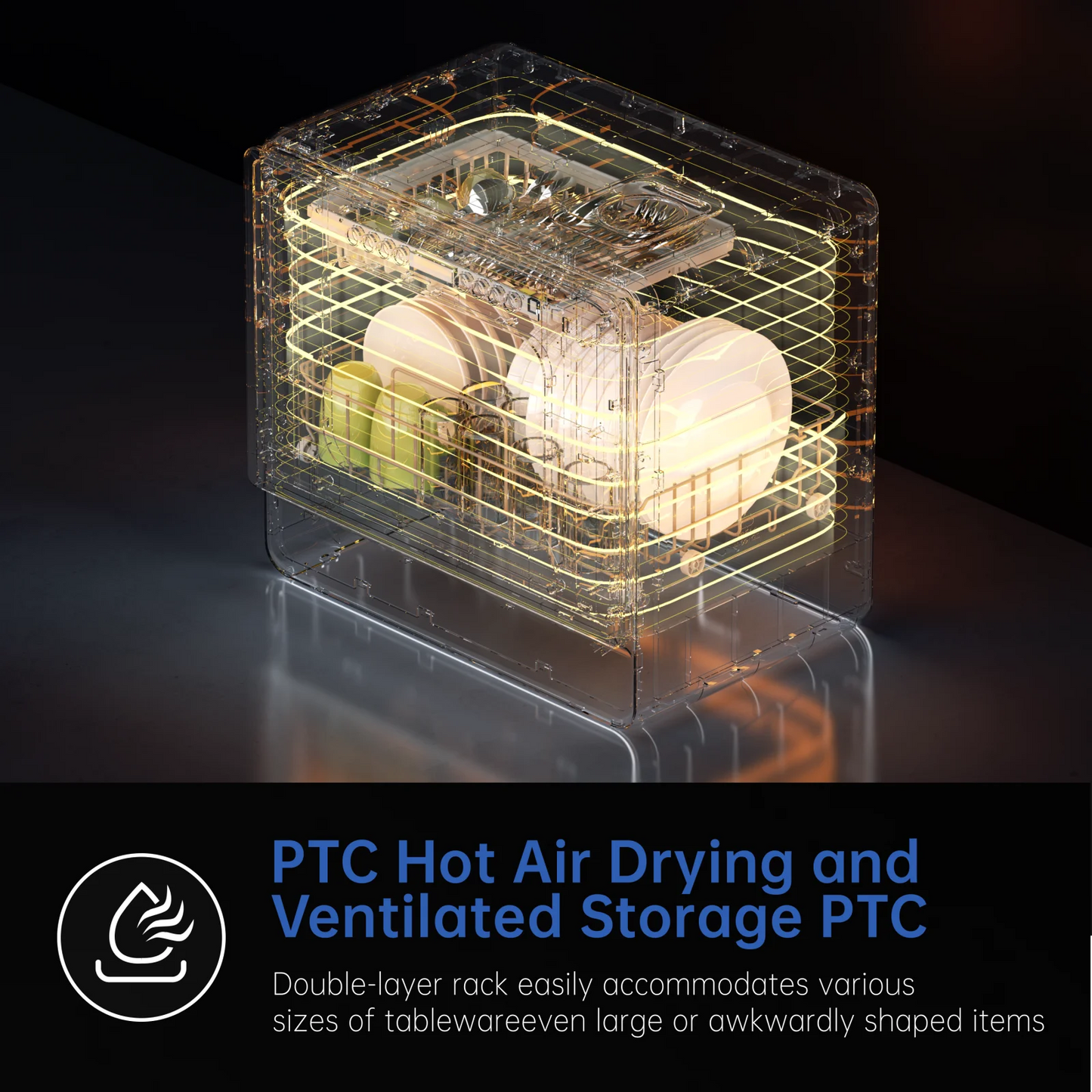 Ljustra Portable Countertop Dishwasher Large Capacity 12H Delay Start