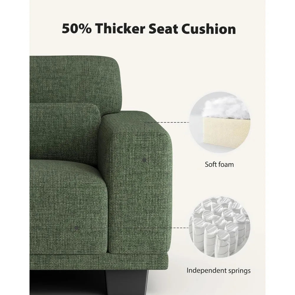 Ljustra Modern Loveseat Sofa 65" Comfortable Deep Seat Wide Armrests