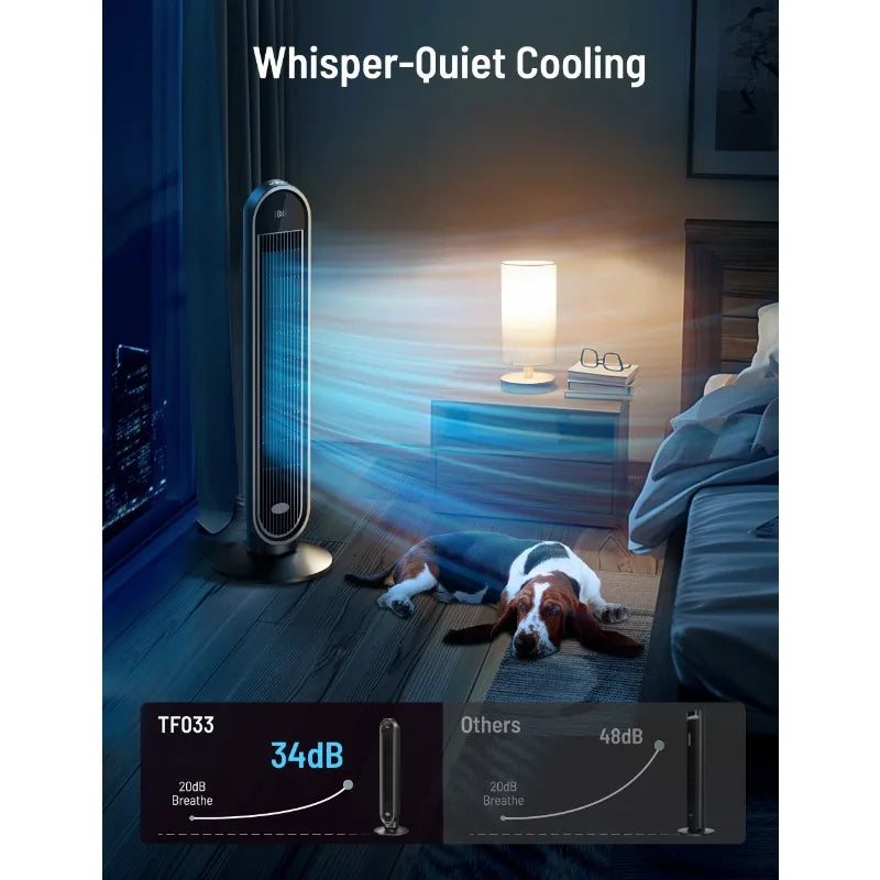 Ljustra Tower Fan for Home 36 inch Oscillating Remote Control Quiet Fan