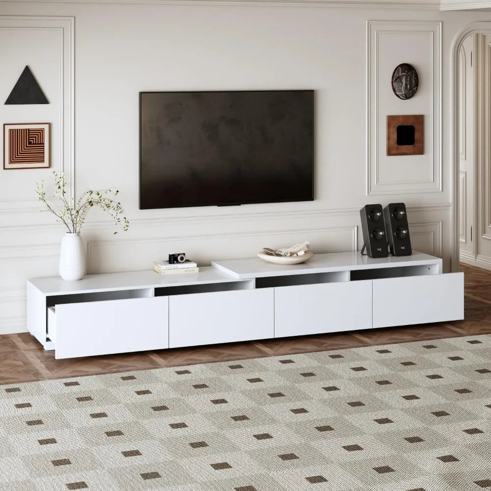 Ljustra 86.6" Modern TV Stand with 4 Drawers Entertainment Center Storage
