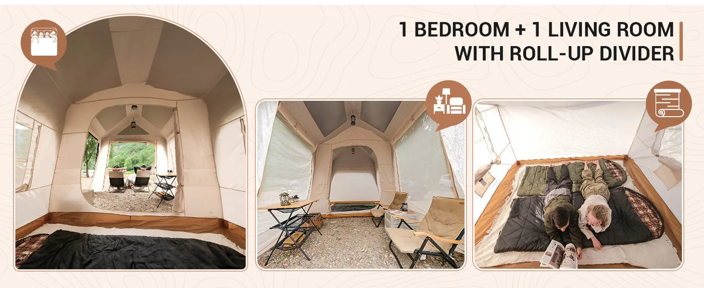 KingCamp Quick-open Tunnel Tent with Awning for Camping Hiking Outdoors