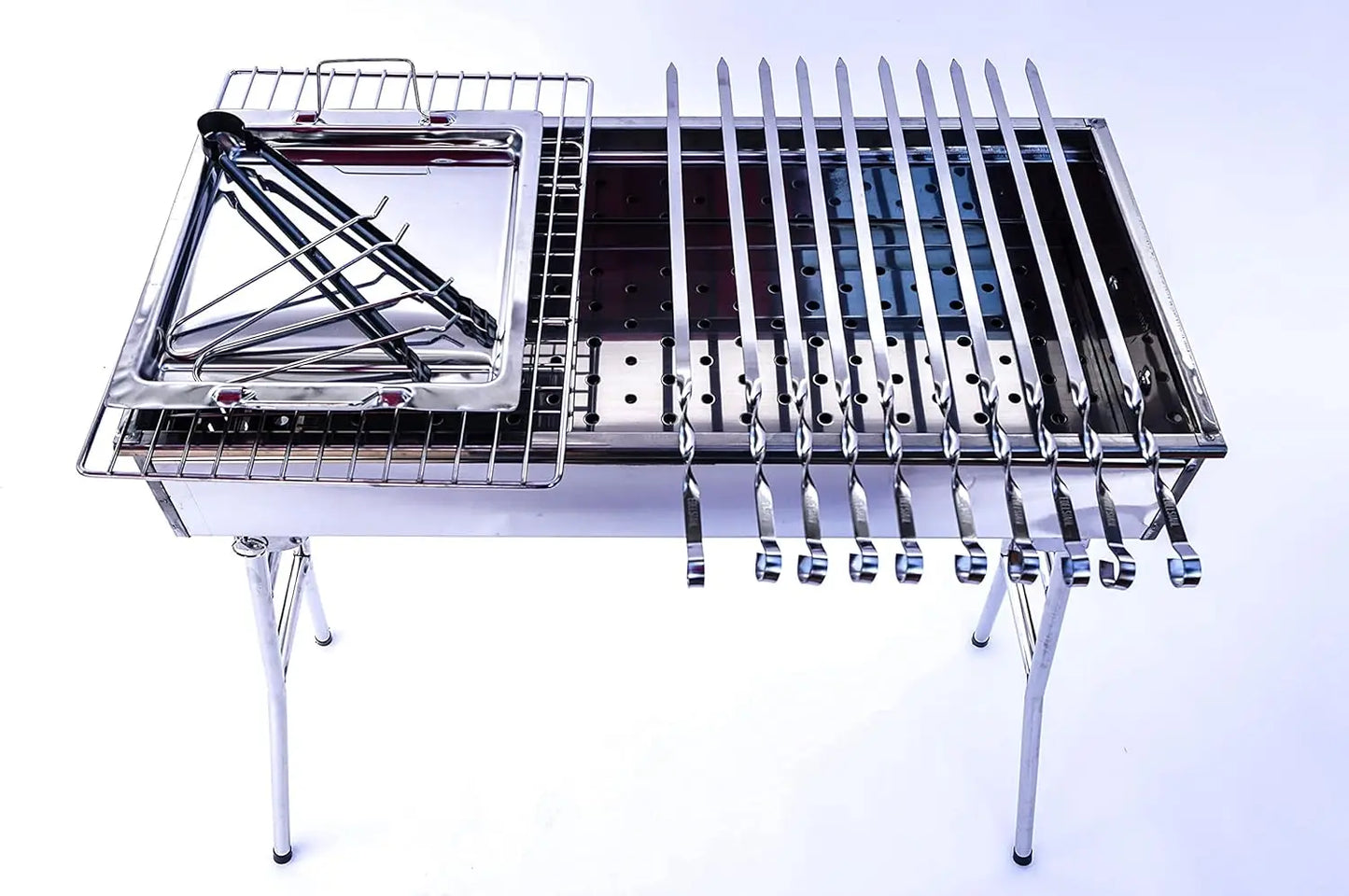 Stainless Steel Charcoal Grill Mangal Shish Kabab BBQ Barbecue Grill