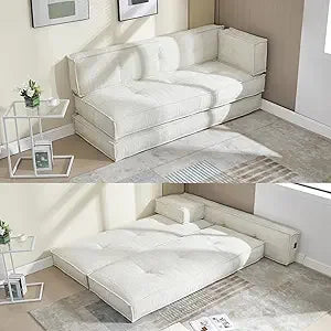 Modular Convertible Sleeper Sofa Bed with Side Storage Couch