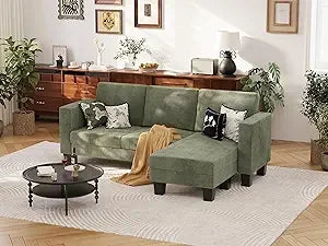 Ljustra Convertible Sectional Sofa Couch 3 Seat L-Shaped with Chaise