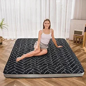 Ljustra Black Moon and Star Futon Mattress Japanese Floor Mattress King