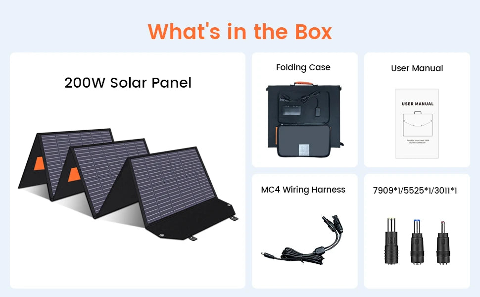 Portable Power Station 2400W 2048Wh Solar Panel RV Camping Generator