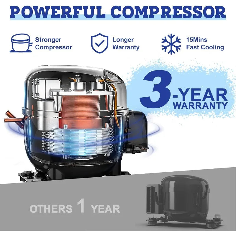 Ljustra 12V Refrigerator 53 Quart Electric Cooler Portable Car Freezer