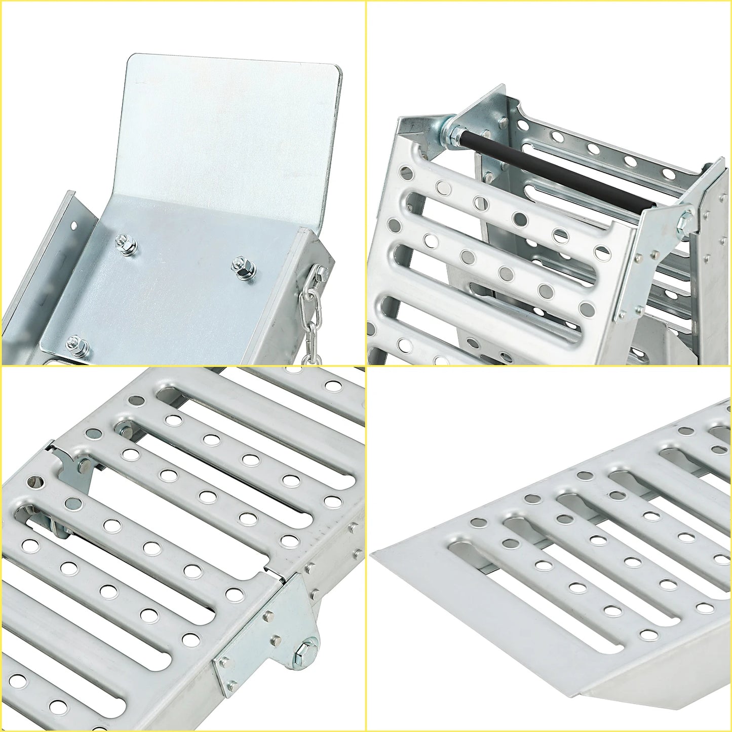 72 Inch Foldable Loading Ramps Heavy Duty Metal 1500lbs Capacity